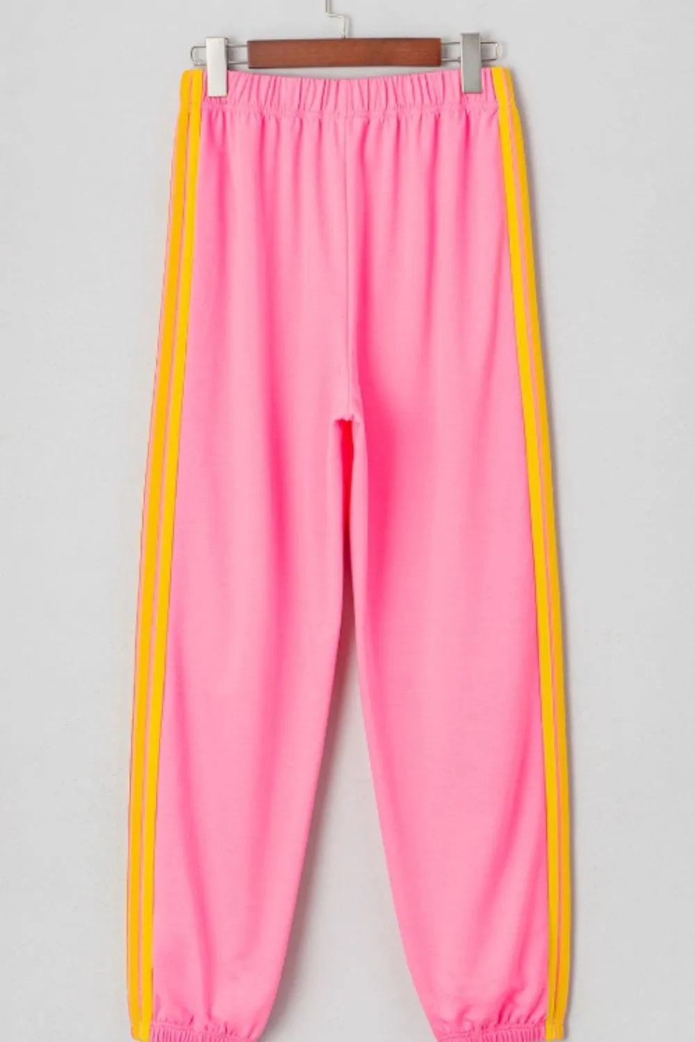 Contrast Striped Elastic Waist Active Pants 