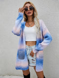 Angel Wings Full Size Pocketed Open Front Gradient Cardigan 