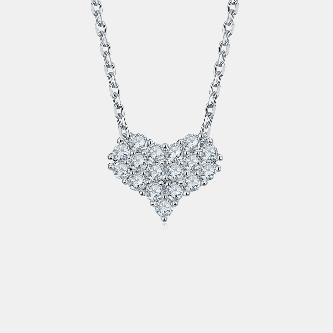 Moissanite 925 Sterling Silver Heart Necklace 