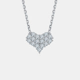 Moissanite 925 Sterling Silver Heart Necklace 