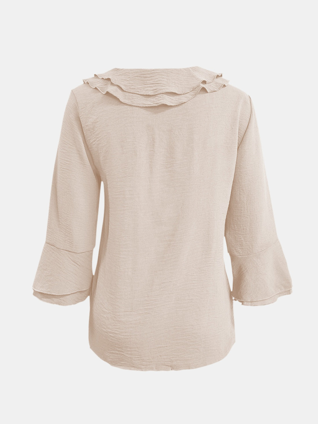 Full Size Ruffled V-Neck Flounce Sleeve Blouse 