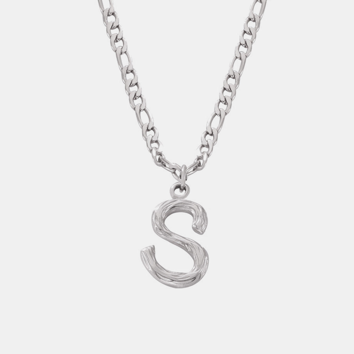 Titanium Steel Letter Pendant Necklace 
