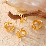 18K Gold-Plated Crisscross Ring 