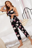 Floral V-Neck Cami and Cropped Pants Lounge Set Lingerie & Nightwear