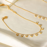 Zircon 18K Gold-Plated Stainless Steel Bracelet 