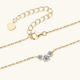 925 Sterling Silver Inlaid Moissanite Necklace 