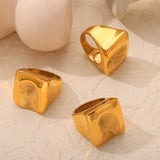 Titanium Steel Fingerprint Signet Ring 