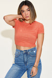 Basic Bae Full Size Ribbed Round Neck Short Sleeve T-Shirt 