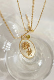Flower Shell Pendant Copper Necklace 
