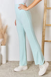 RISEN Full Size High Waist Ultra Soft Knit Flare Pants 