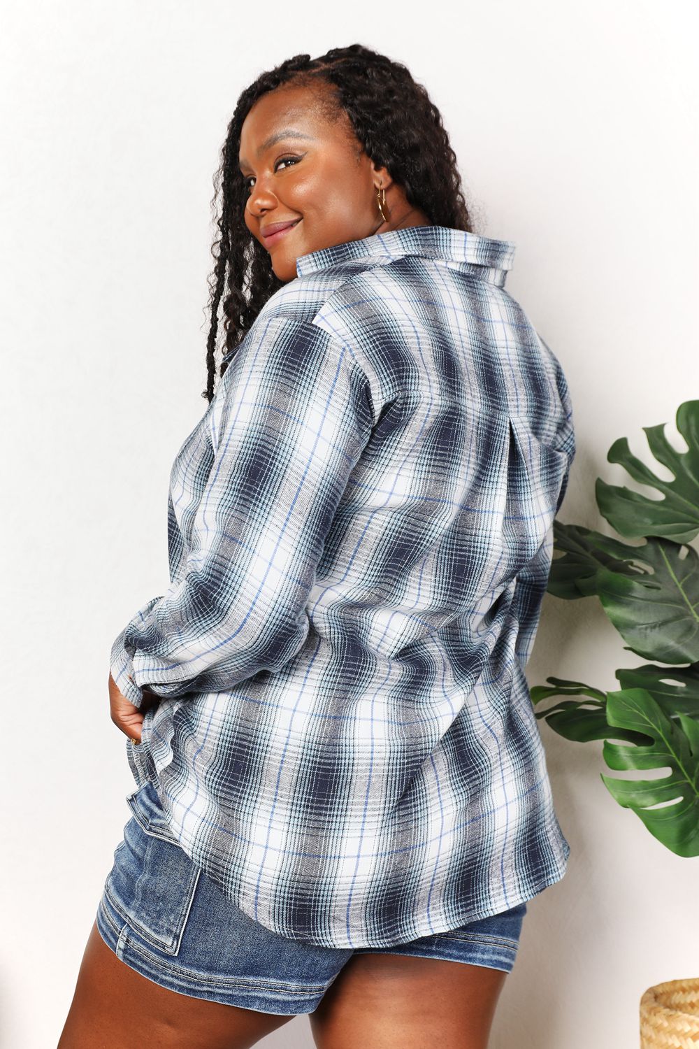 Mandy Plaid Dropped Shoulder Shirt 