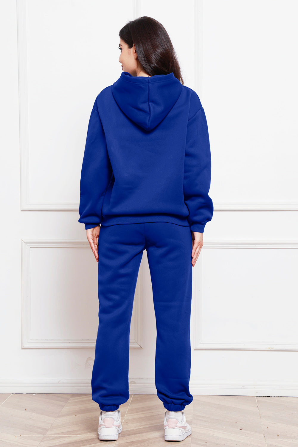 Drop Shoulder Long Sleeve Hoodie and Pants Set 