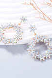 Rhinestone Flower Dangle Earrings 