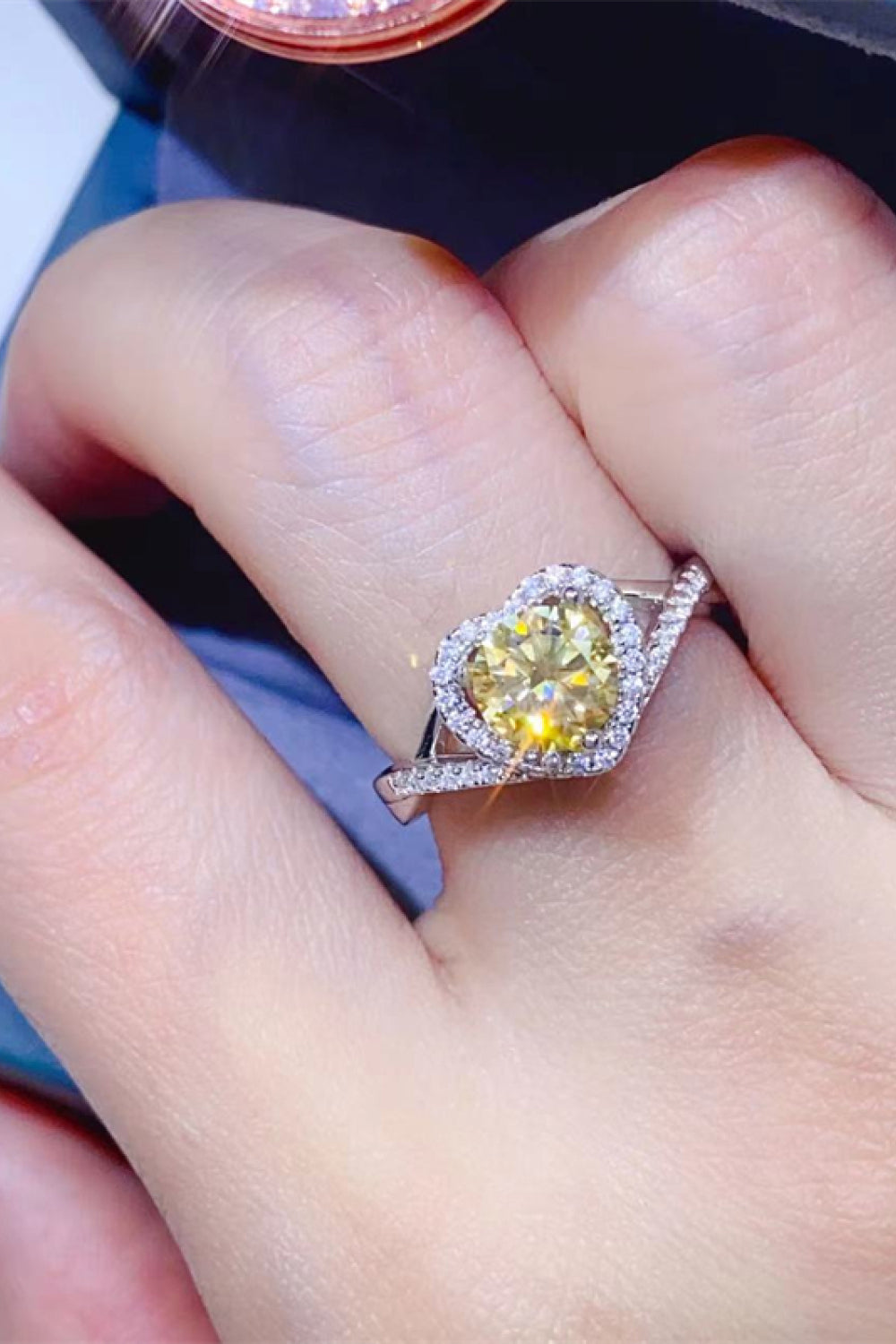 Adored 1 Carat Moissanite 925 Sterling Silver Heart Ring 
