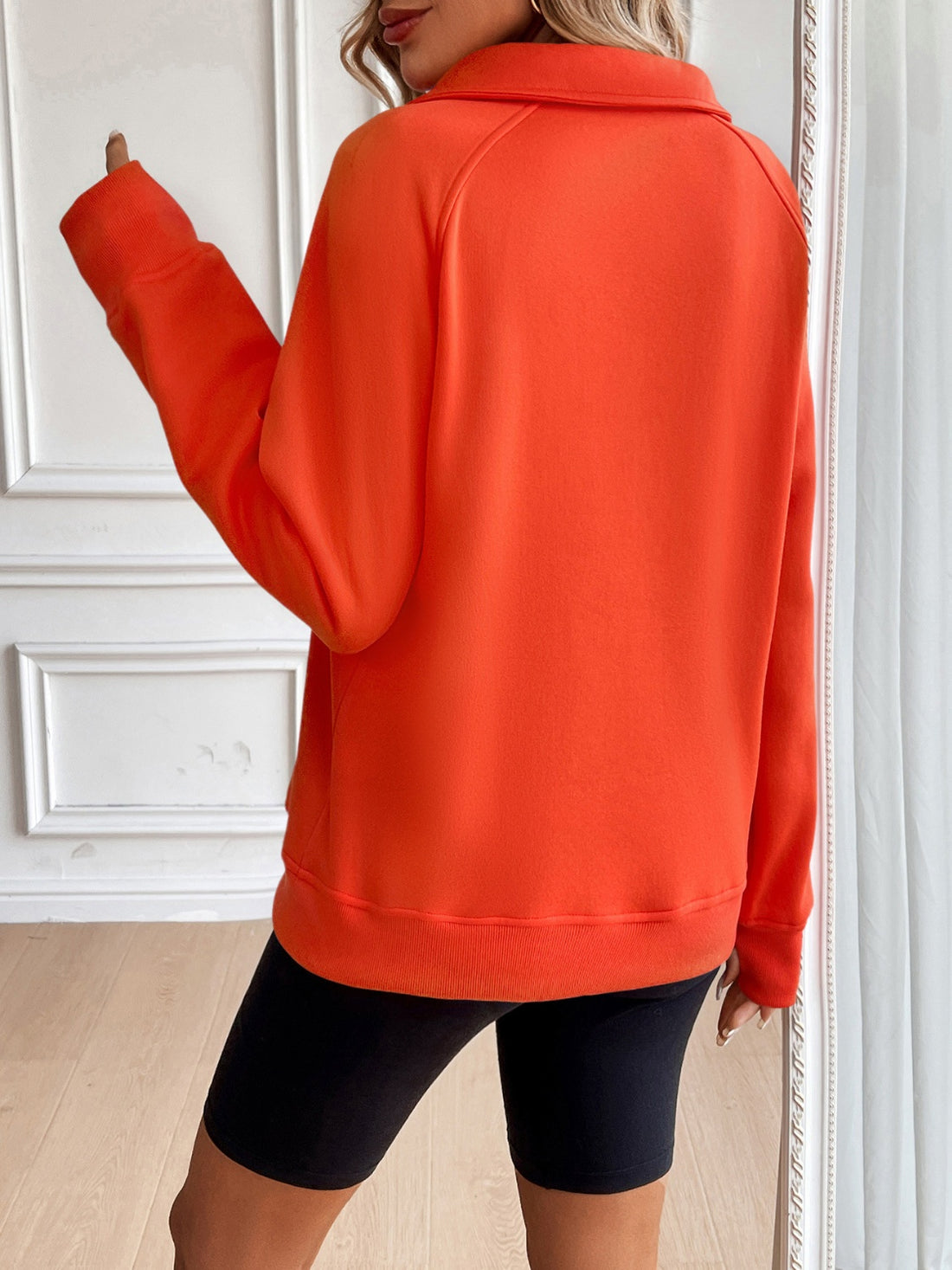 Ivy Lane Half Zip Raglan Sleeve Sweatshirt 