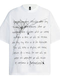 Men's Spider Web Letter Print Oversized T-Shirt 