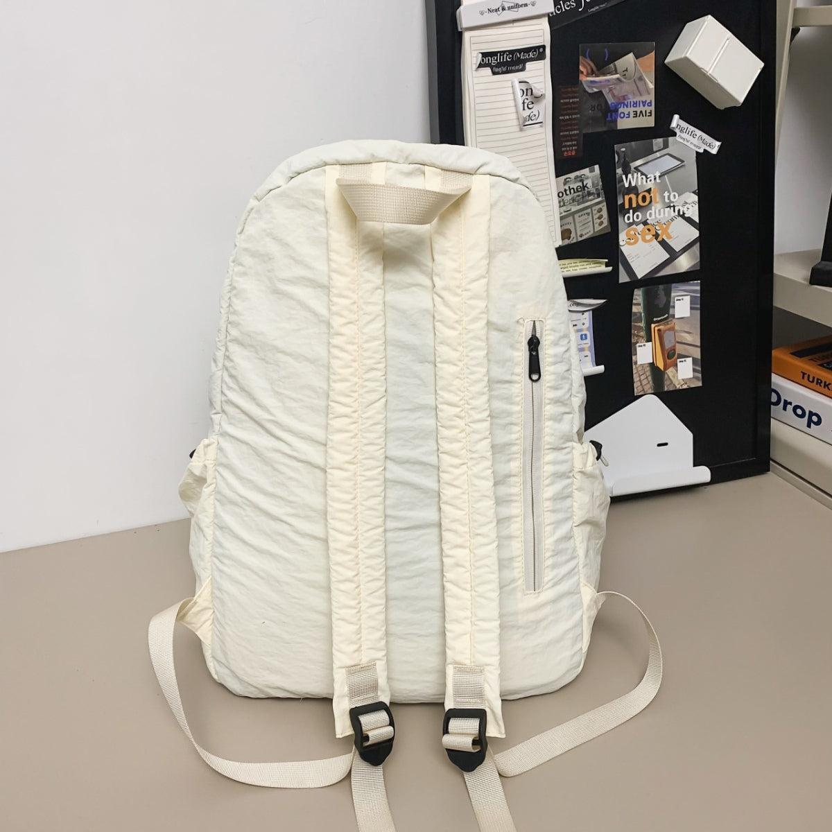 Drawstring Nylon Backpack Bag 