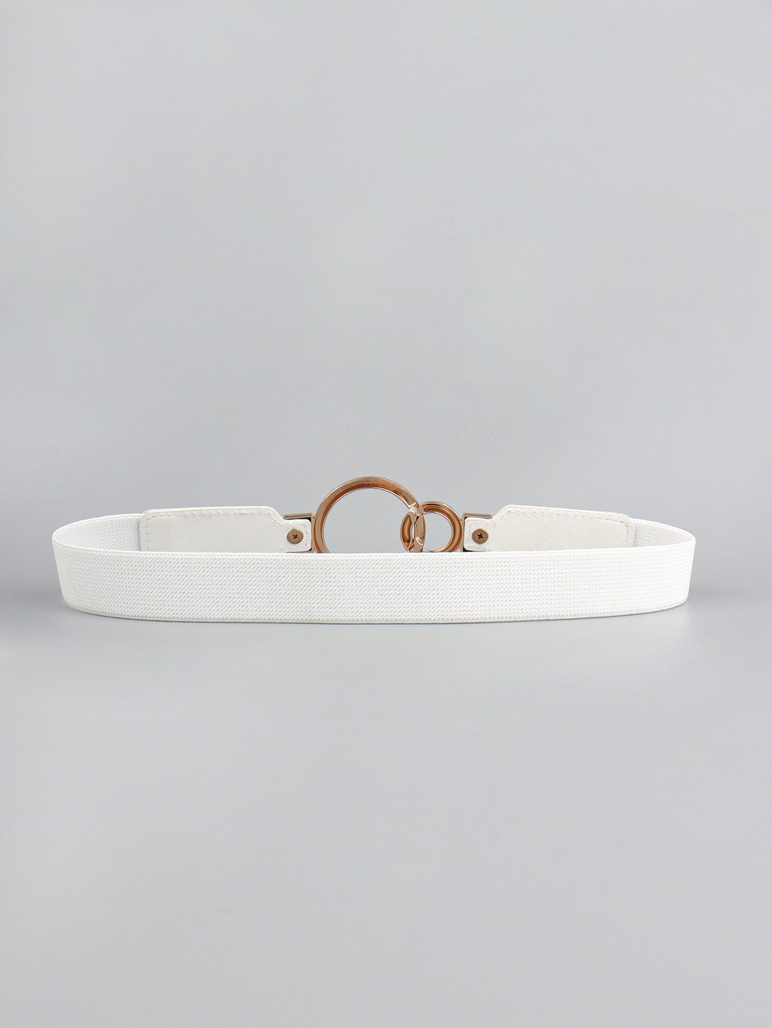 Double Ring Buckle Elastic PU Belt 