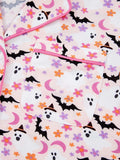 Halloween Ghost Print Button Up Top and Pants Lounge Set Lingerie & Nightwear