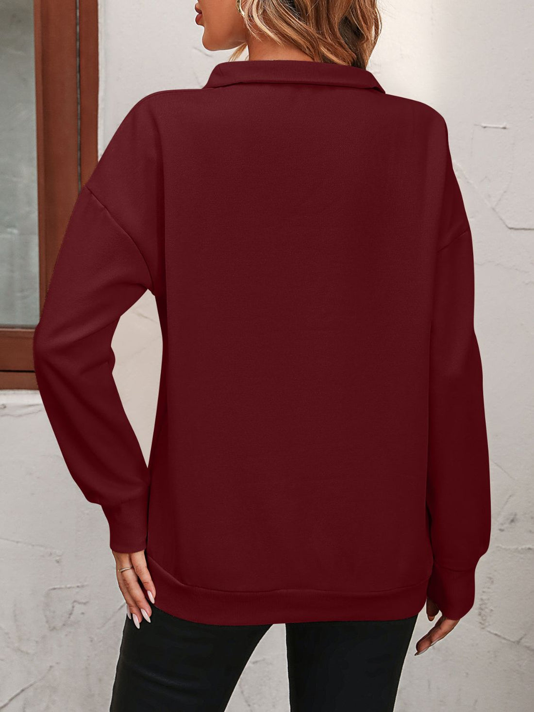 Mandy Zip-Up Dropped Shoulder Sweatshirt 
