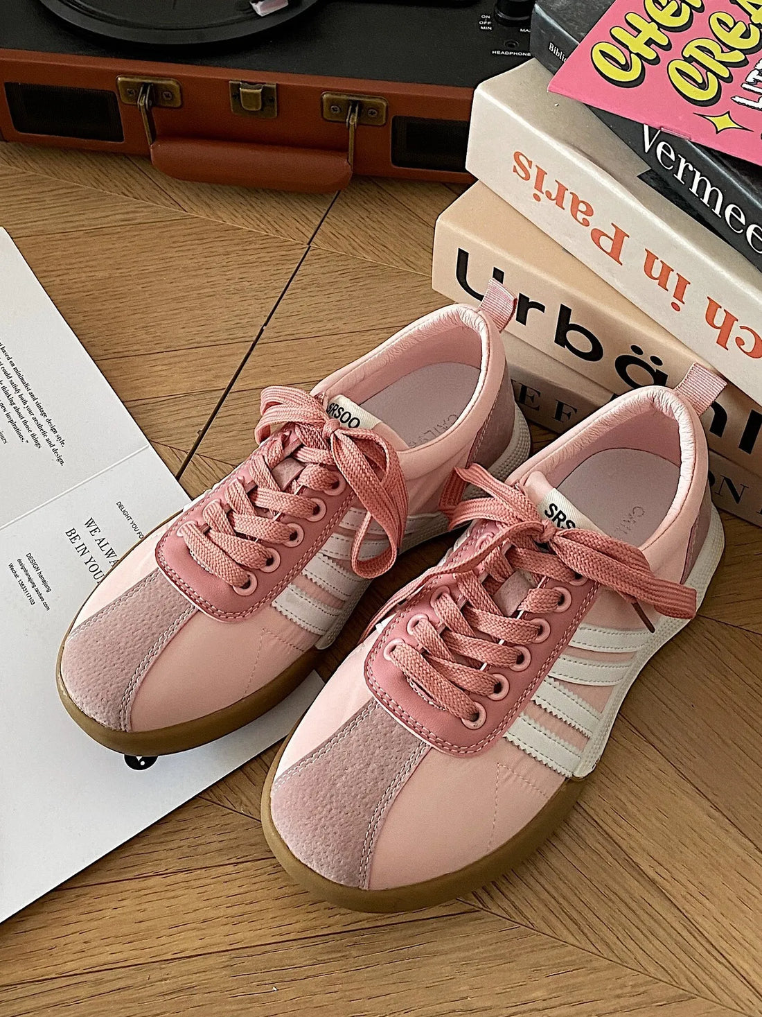 Striped Lace Up Sneakers 