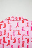 Cowgirl Boots Printed Shirt and Shorts Set Lingerie & Nightwear