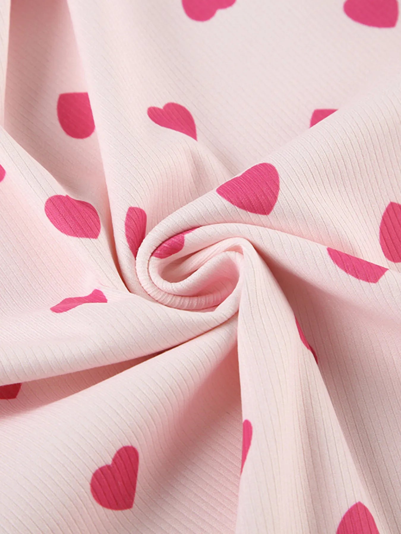 Heart Print Top and Shorts Loungewear Set Lingerie & Nightwear