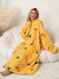 Fuzzy Pocketed Long Sleeve Hooded Lounge Dress Lingerie & Nightwear