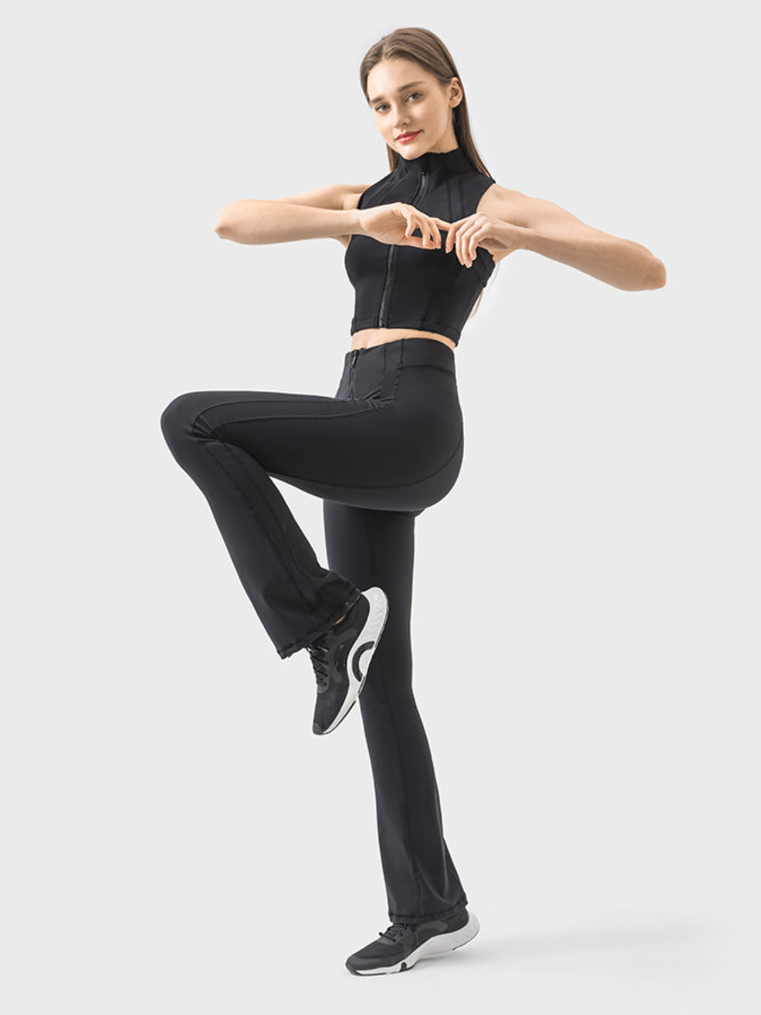 Millennia Zipper Detail High Waist Active Pants 