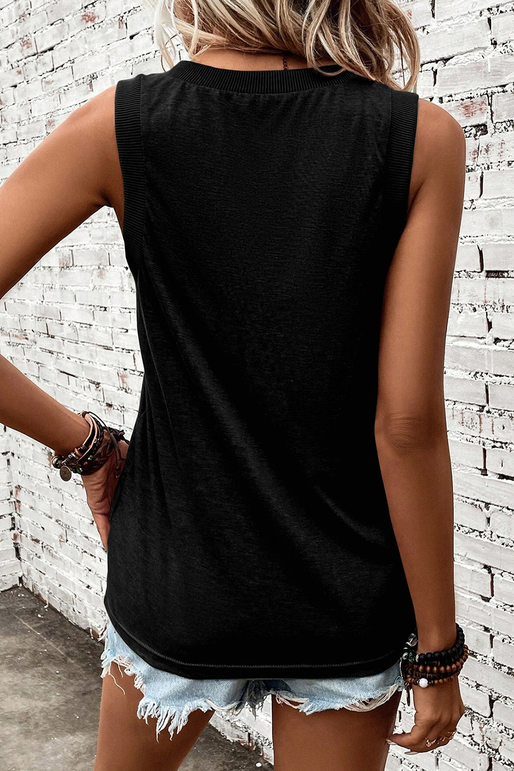 V-Neck Wide Strap Tank 