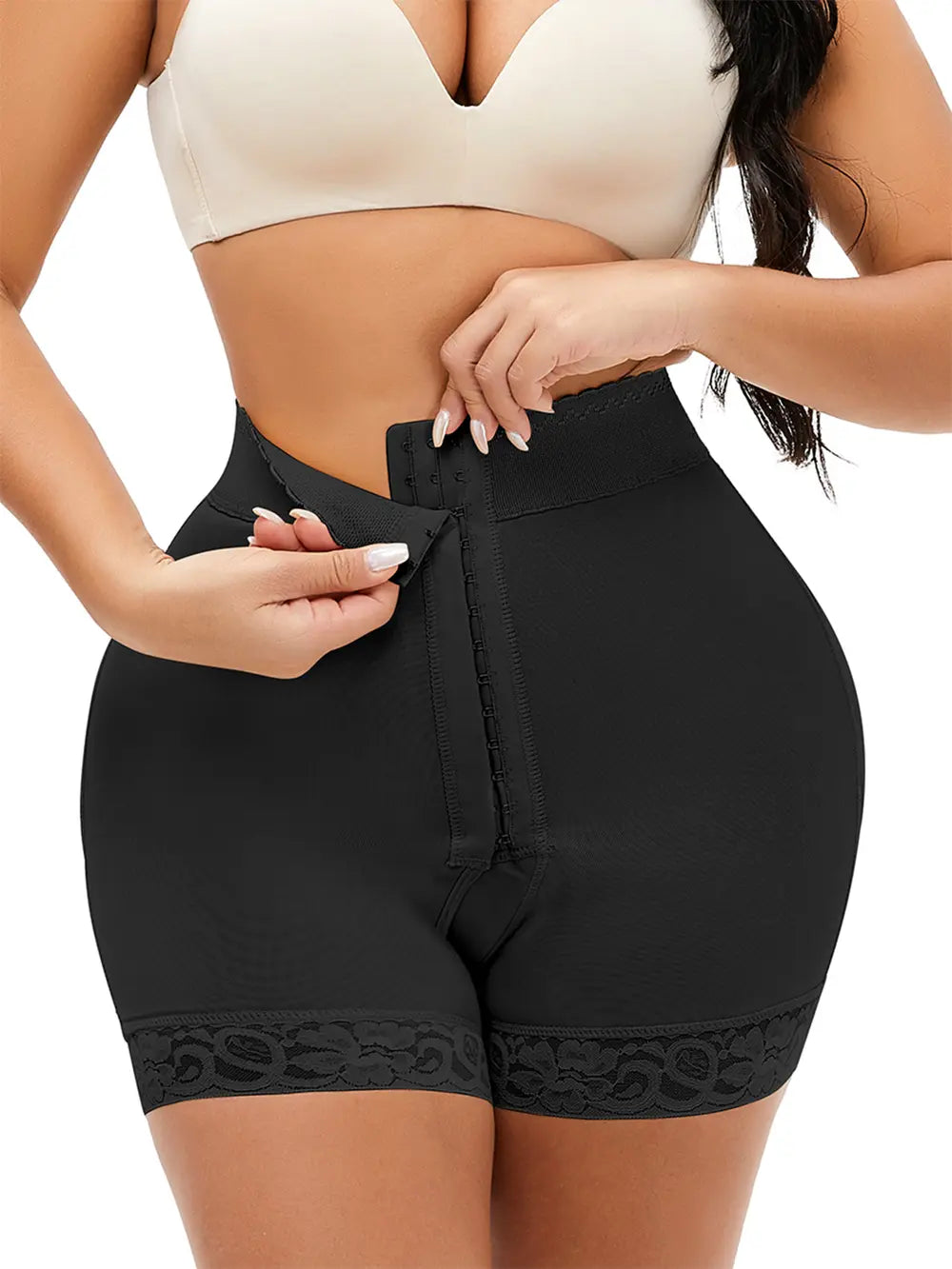 Full Size Lace Detail Hook-and-Eye Shaping Shorts Lingerie & Nightwear