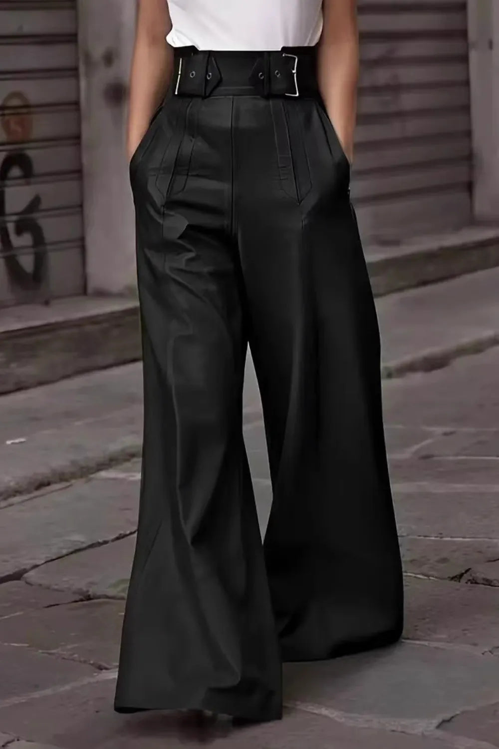 High Waist Wide Flare Pants 