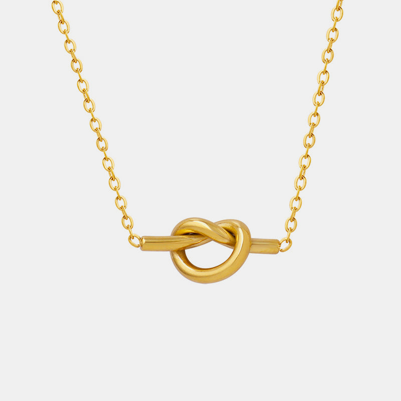 18K Gold-Plated Titanium Steel Knot Necklace 