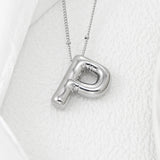 Copper Bubble Letter Pendant Necklace 