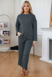 Round Neck Top and Pocketed  Pants Lounge Set Lingerie & Nightwear