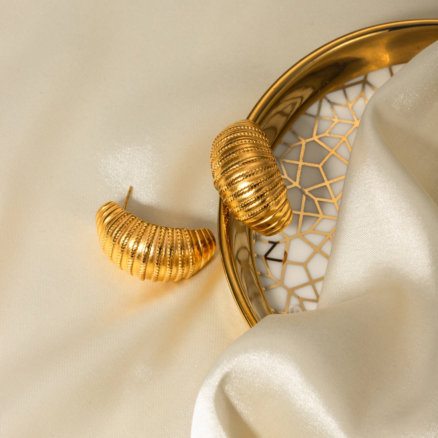 18K Gold-Plated Stainless Steel Earrings 