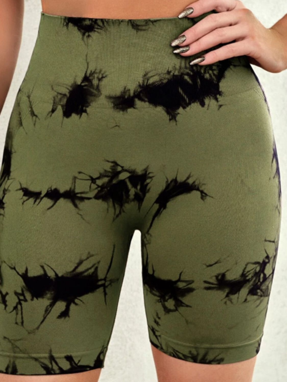 Tie-Dye High Waist Active Shorts 