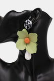 Bloosom Flower and Teardrop Resin Dangle Earrings 