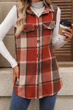 Plaid Button Up Vest Coat 