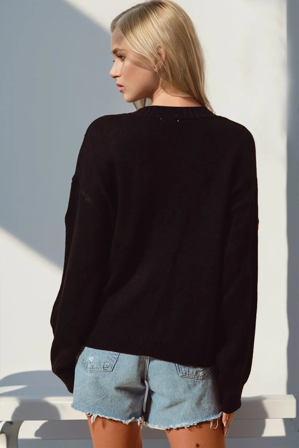 Double Take Full Size Pumpkin Button Up Long Sleeve Cardigan 