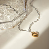 Stainless Steel Heart Pendant Necklace 
