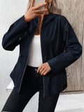 Ivy Lane Drawstring Zip Up Hooded Jacket 