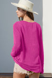Double Take Full Size Notched Thumbhole Long Sleeve T-Shirt 