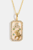 Rhinestone Constellation Pendant Copper Necklace 