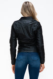 YMI Removable Faux Layered Multi-Pocket Jacket with Fuzzy Hood 