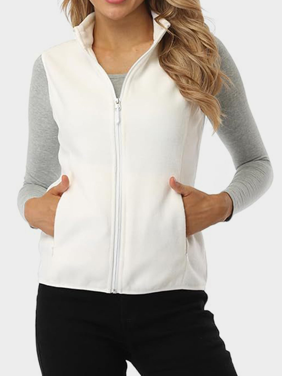 Zip Up Turtleneck Vest with Pockets 