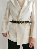 Double Buckle PU Leather Belt 