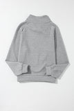 Textured Turtleneck Long Sleeve Sweatshirt 