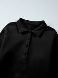Collared Sweatshirt and High Waist Pants Active Set 