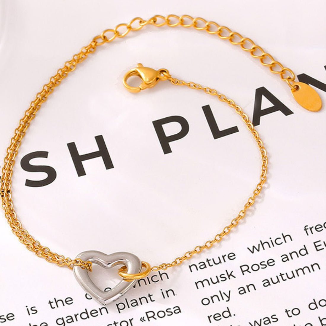 18K Gold-Plated Heart Bracelet 